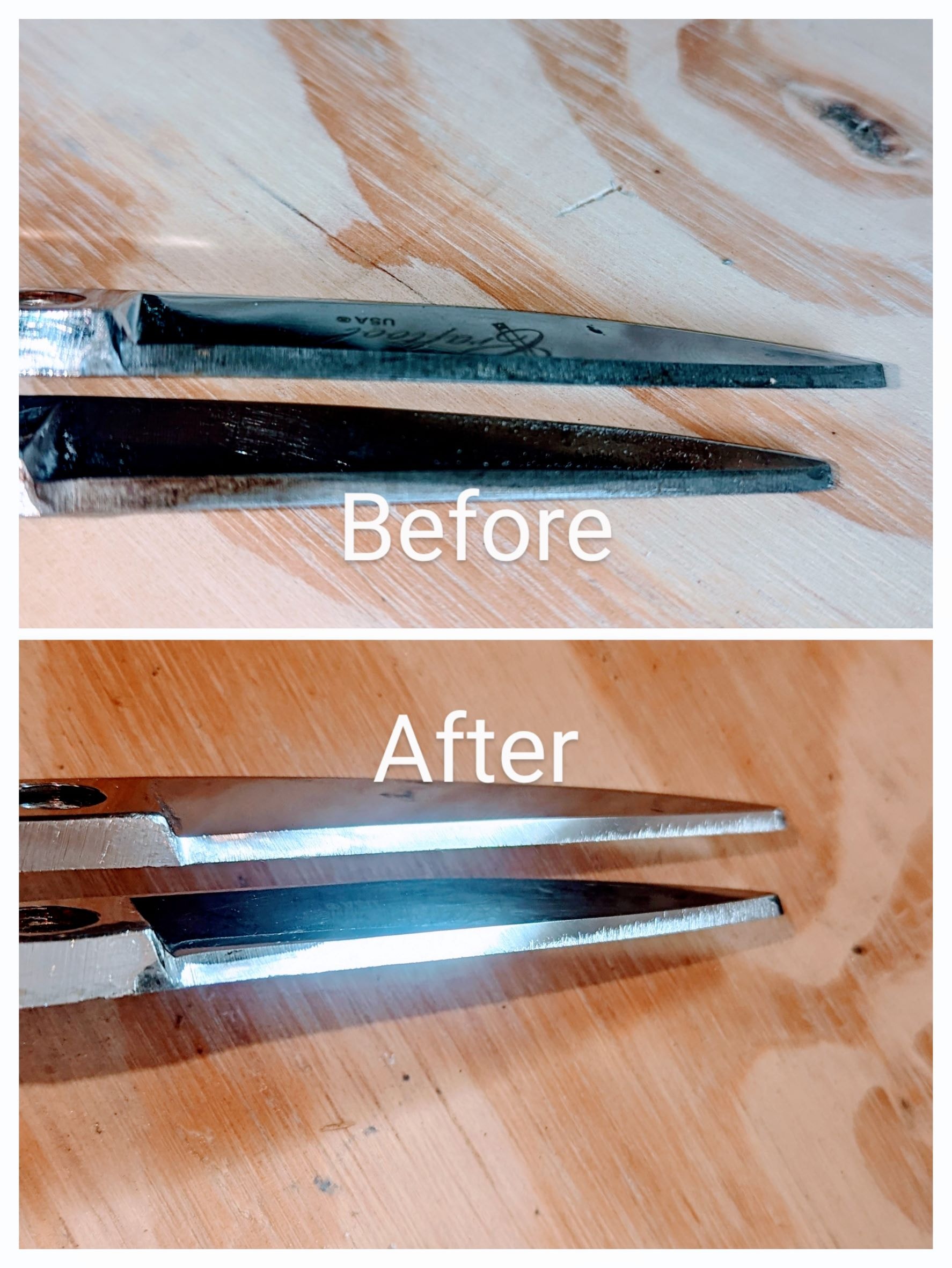 Dull tweezers restored to shiny condition